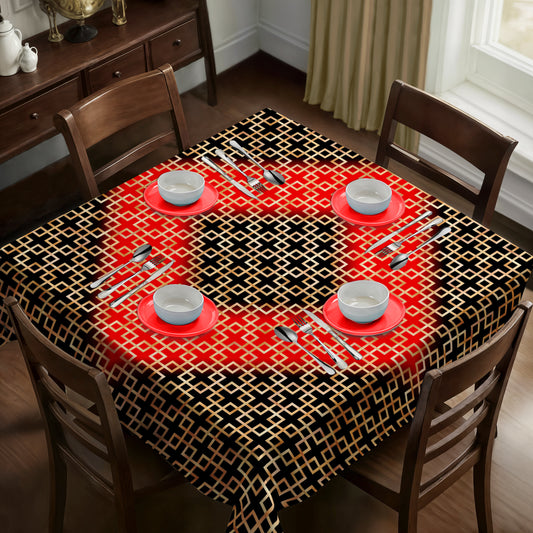 Barriers In Bloom Red Focus Square Tablecloth