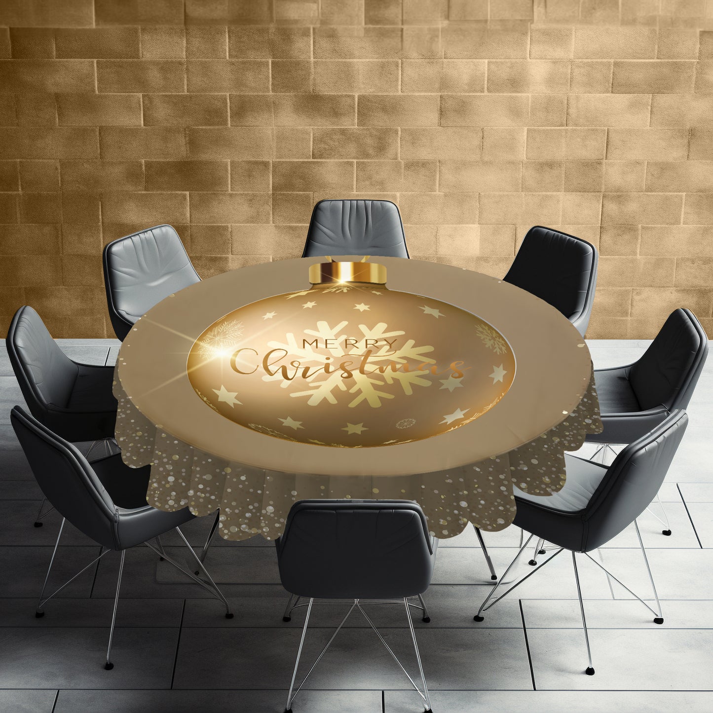 Bauble Christmas Round Tablecloth