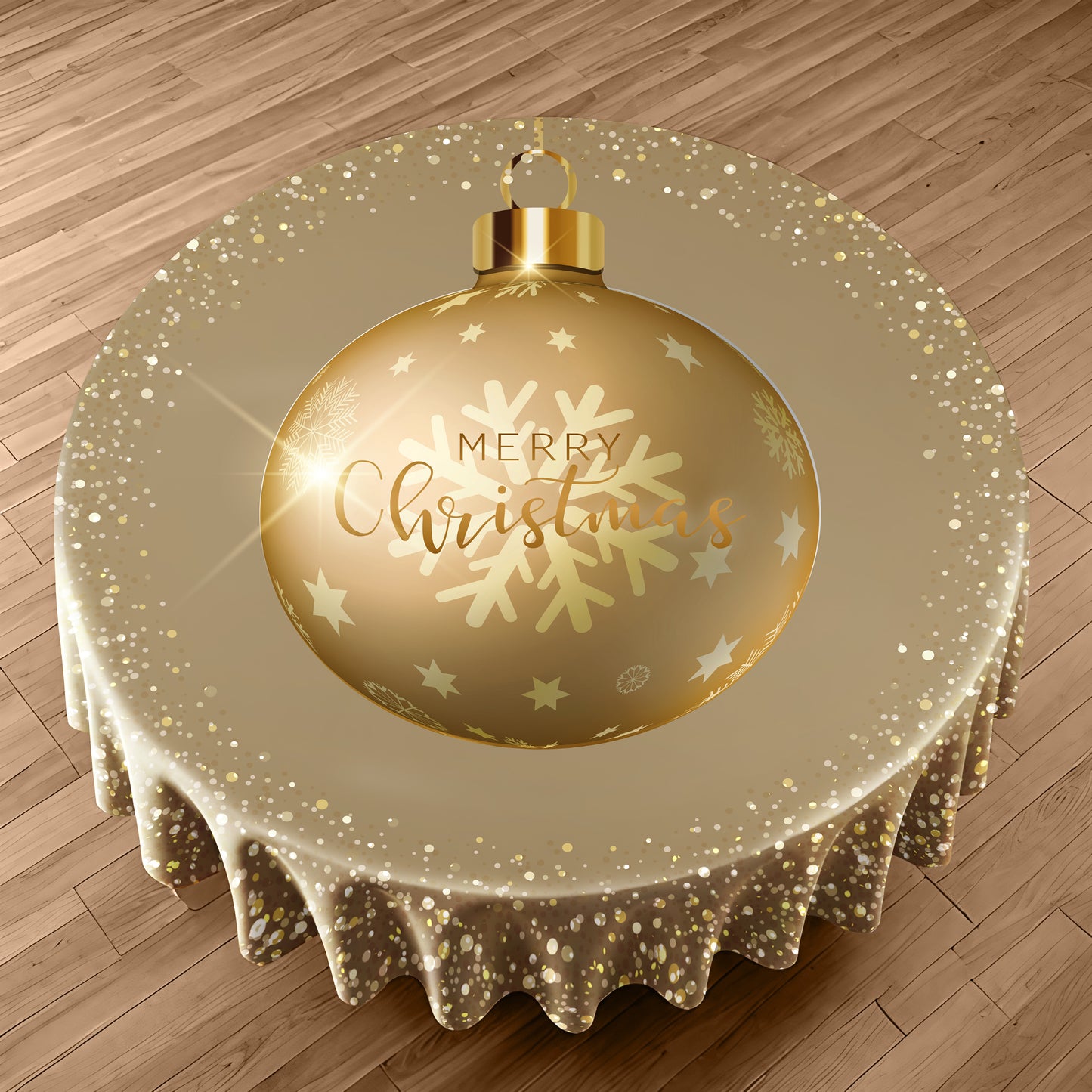 Bauble Christmas Round Tablecloth