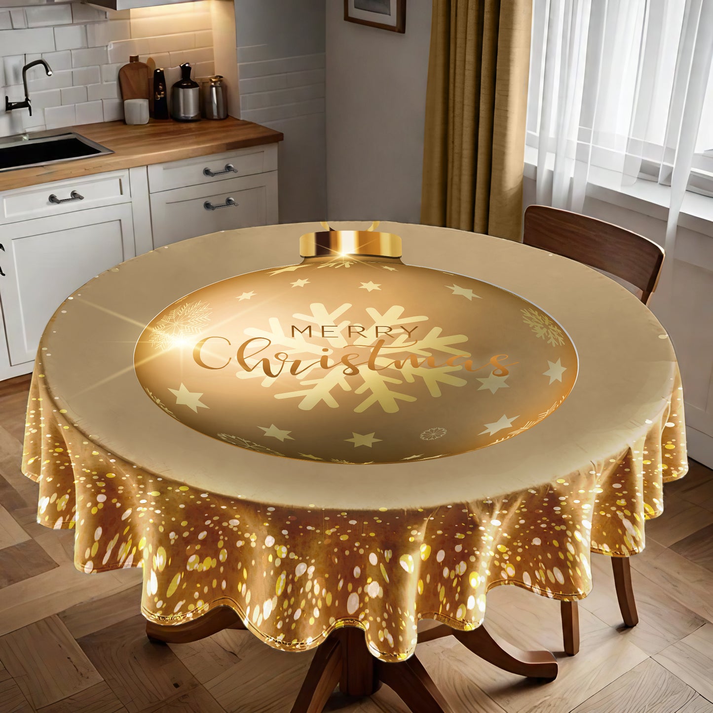Bauble Christmas Round Tablecloth