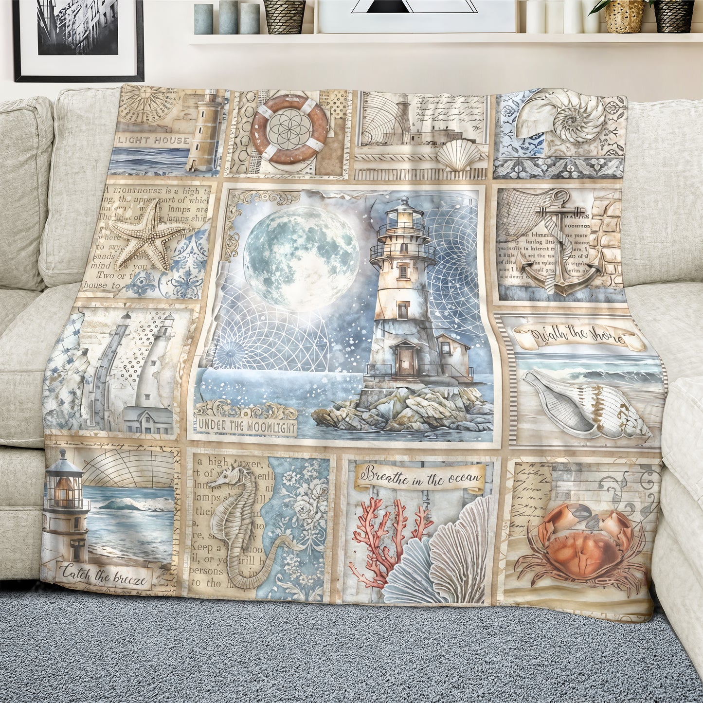 Beach House Light Weight Fleece Blanket