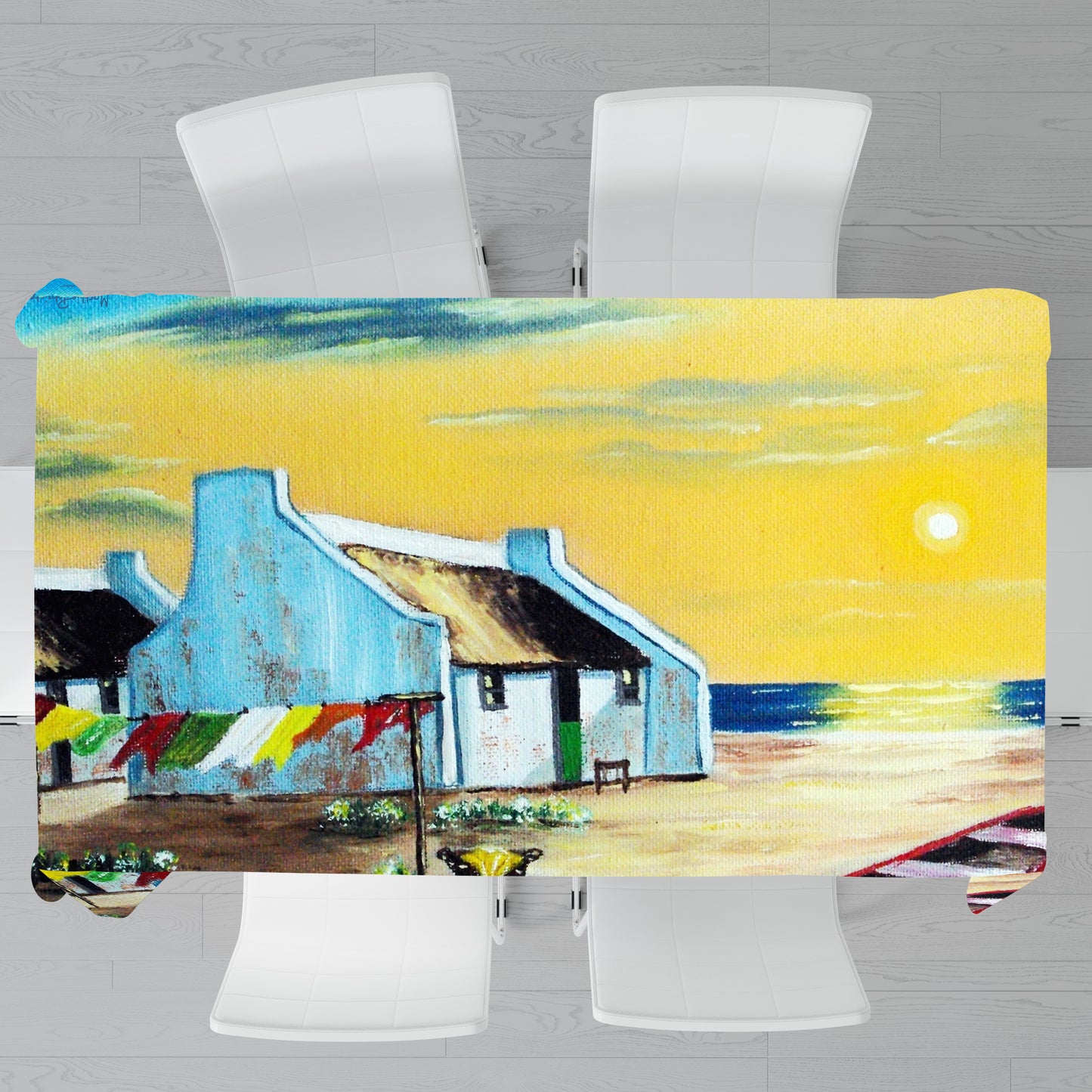 Beachfront Building By Marthie Potgieter Rectangle Tablecloth
