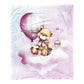 Bear on a Cloud Pink Baby Fleece Blanket