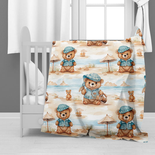 Bears At The Beach Minky Blanket