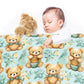 Bears Playing In The Grassland Baby Fleece Blanket