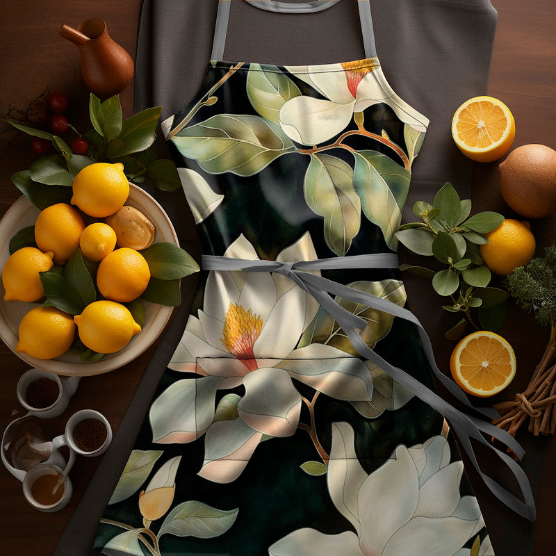 Beautiful Magnolia Medium Length Apron
