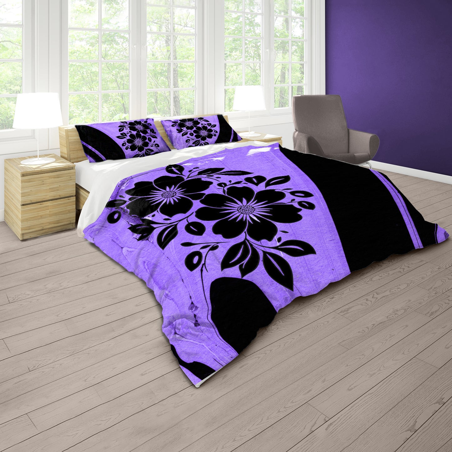 Beautiful Black Duvet Cover Set