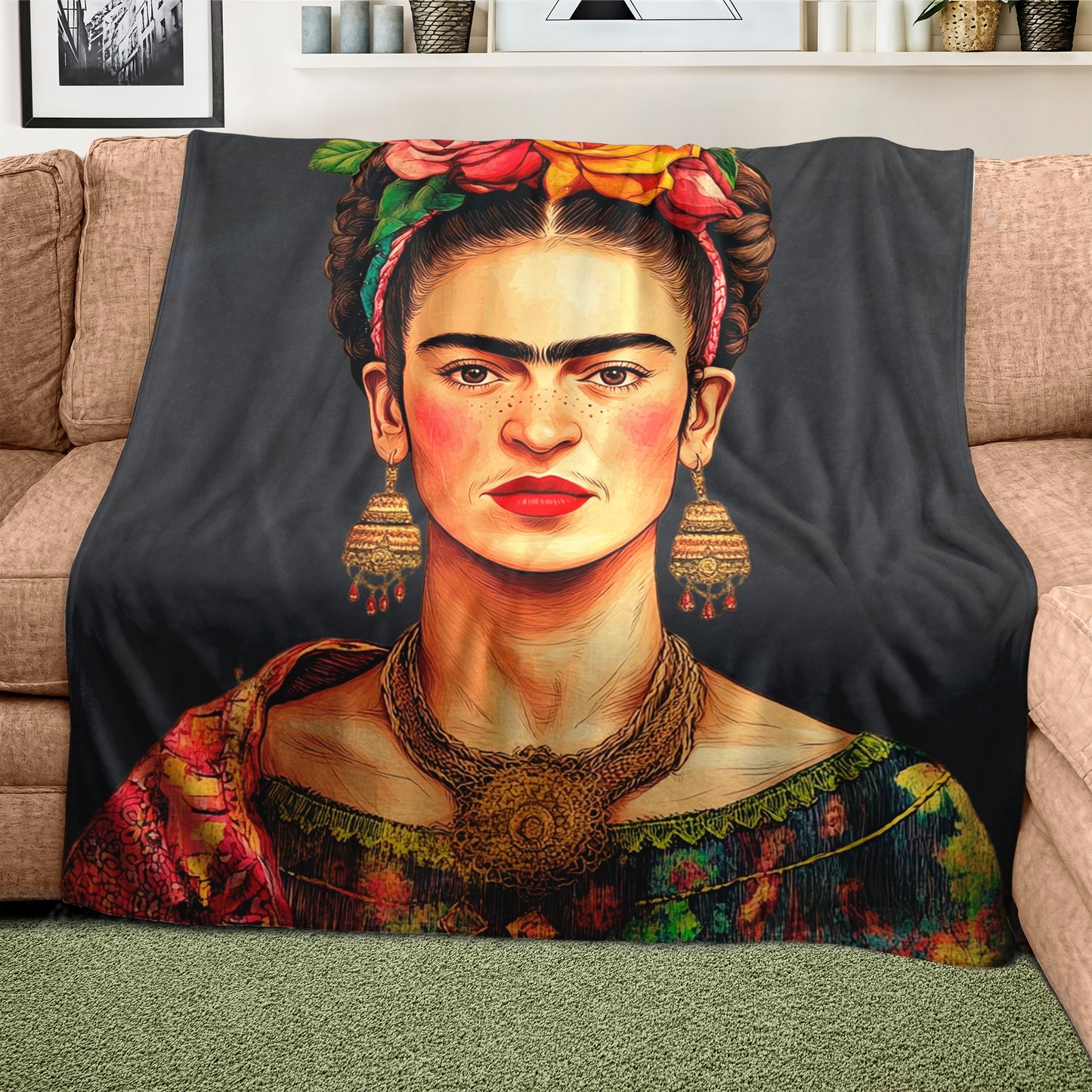 Beautiful Frida Kahlo Light Weight Fleece Blanket by Mark van Vuuren