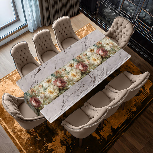Beautiful Painted Flowers Table Runner by Mark van Vuuren