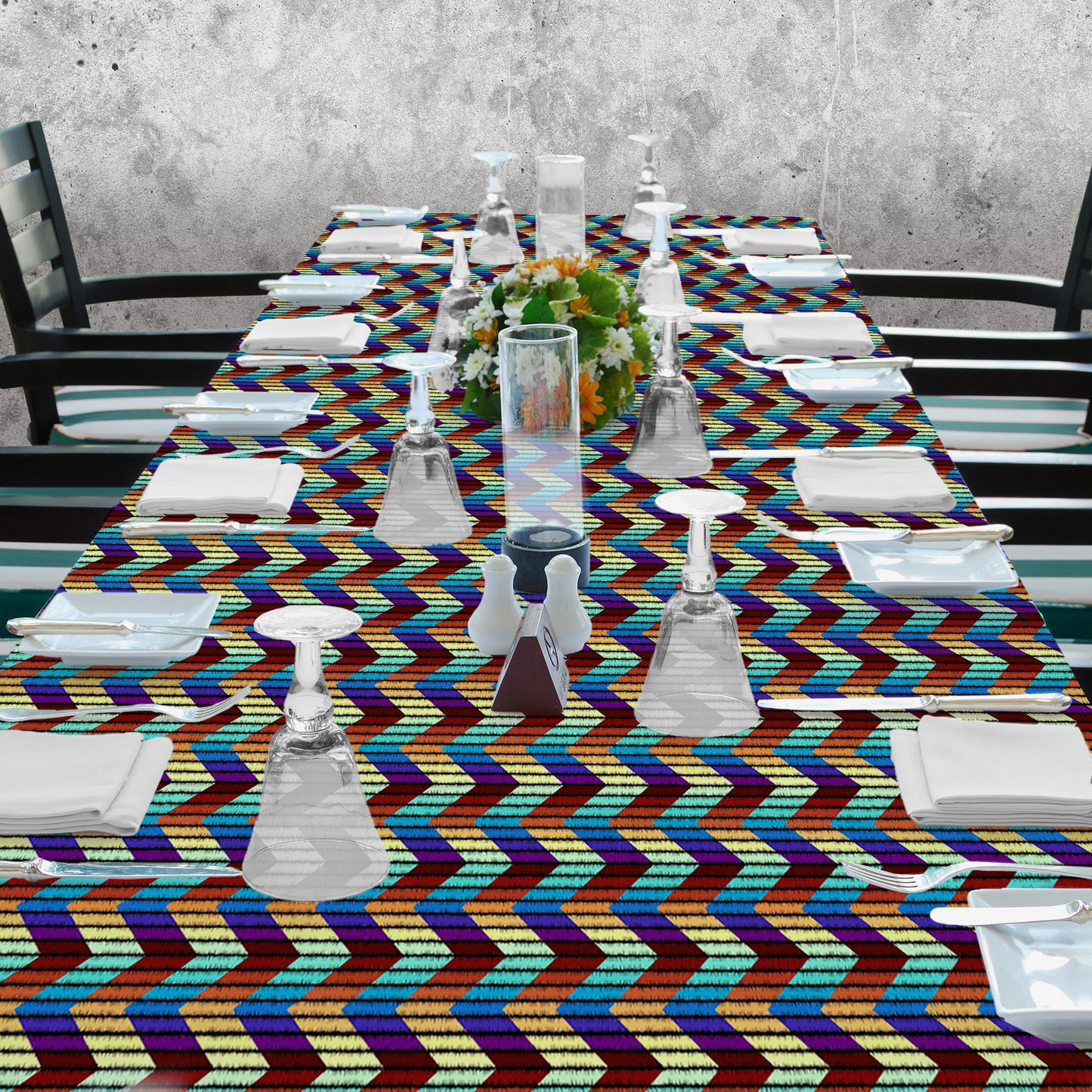 Beautiful Zigzag Pattern 3m Rectangle Tablecloth