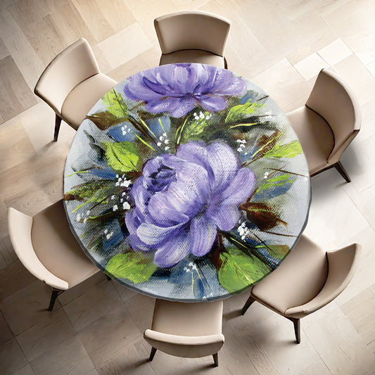 Beautiful Purple Roses By Stella Bruwer Round Tablecloth
