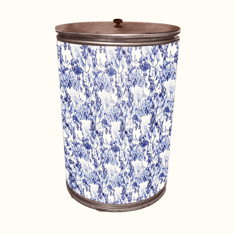 Beauty in Blue Drum Decoupage