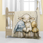 Bedtime Sleepy Farm Animals Baby Fleece Blanket by Wikus Schalkwyk