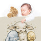 Bedtime Sleepy Farm Animals Baby Fleece Blanket by Wikus Schalkwyk