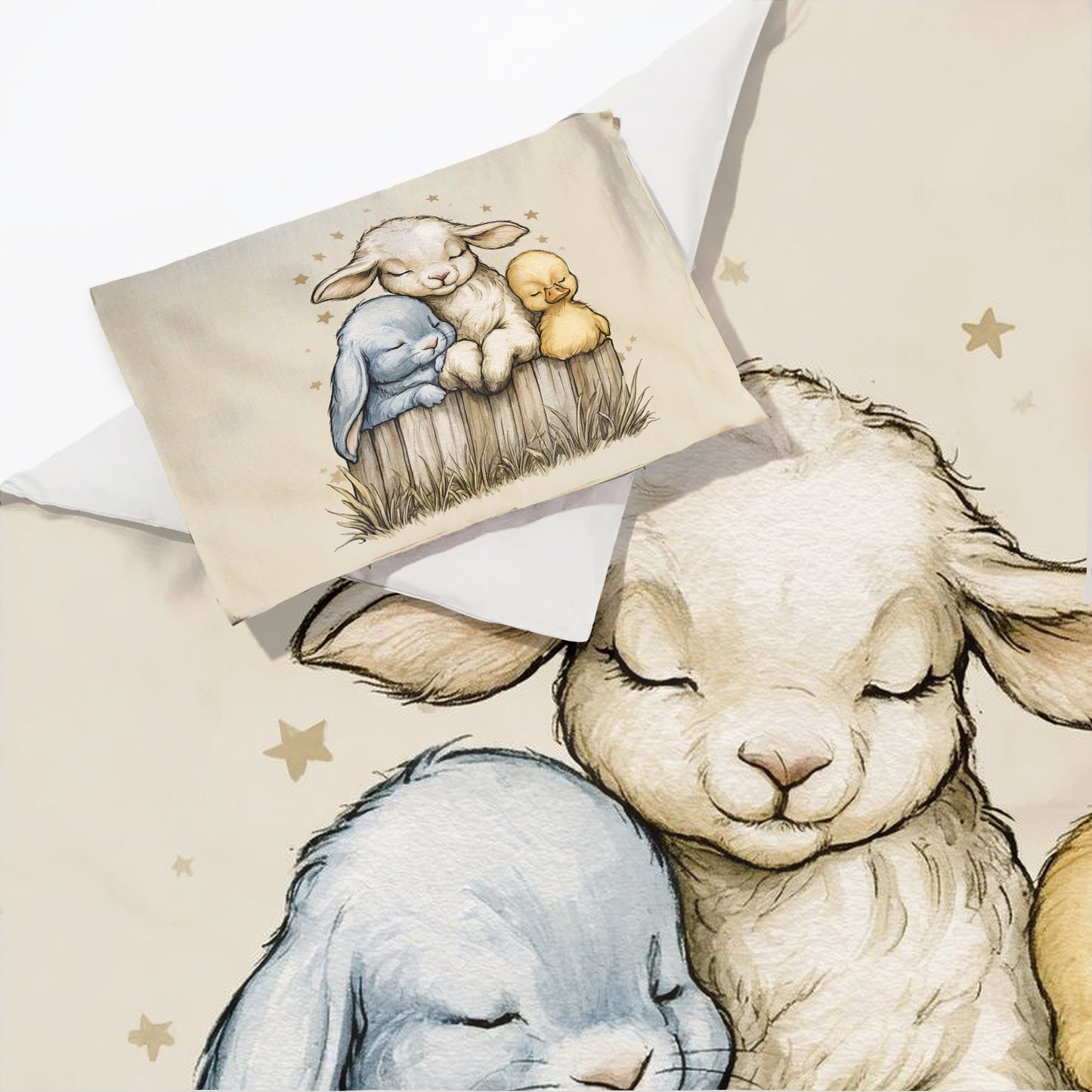 Bedtime Sleepy Farm Animals Cot Set by Wikus Schalkwyk