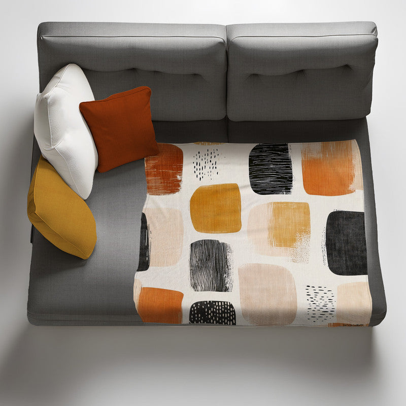 Beige Abstract Light Weight Fleece Blanket by Wikus Schalkwyk