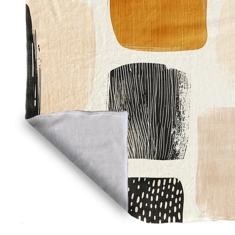 Beige Abstract Light Weight Fleece Blanket by Wikus Schalkwyk