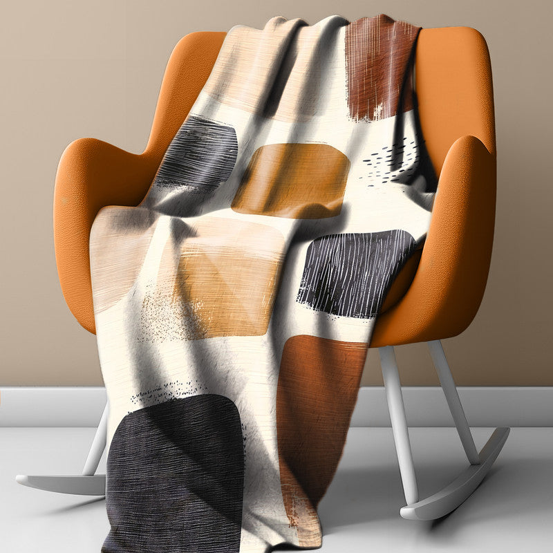 Beige Abstract Light Weight Fleece Blanket by Wikus Schalkwyk