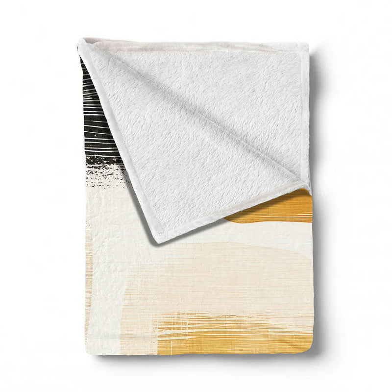 Beige Abstract Light Weight Fleece Blanket by Wikus Schalkwyk
