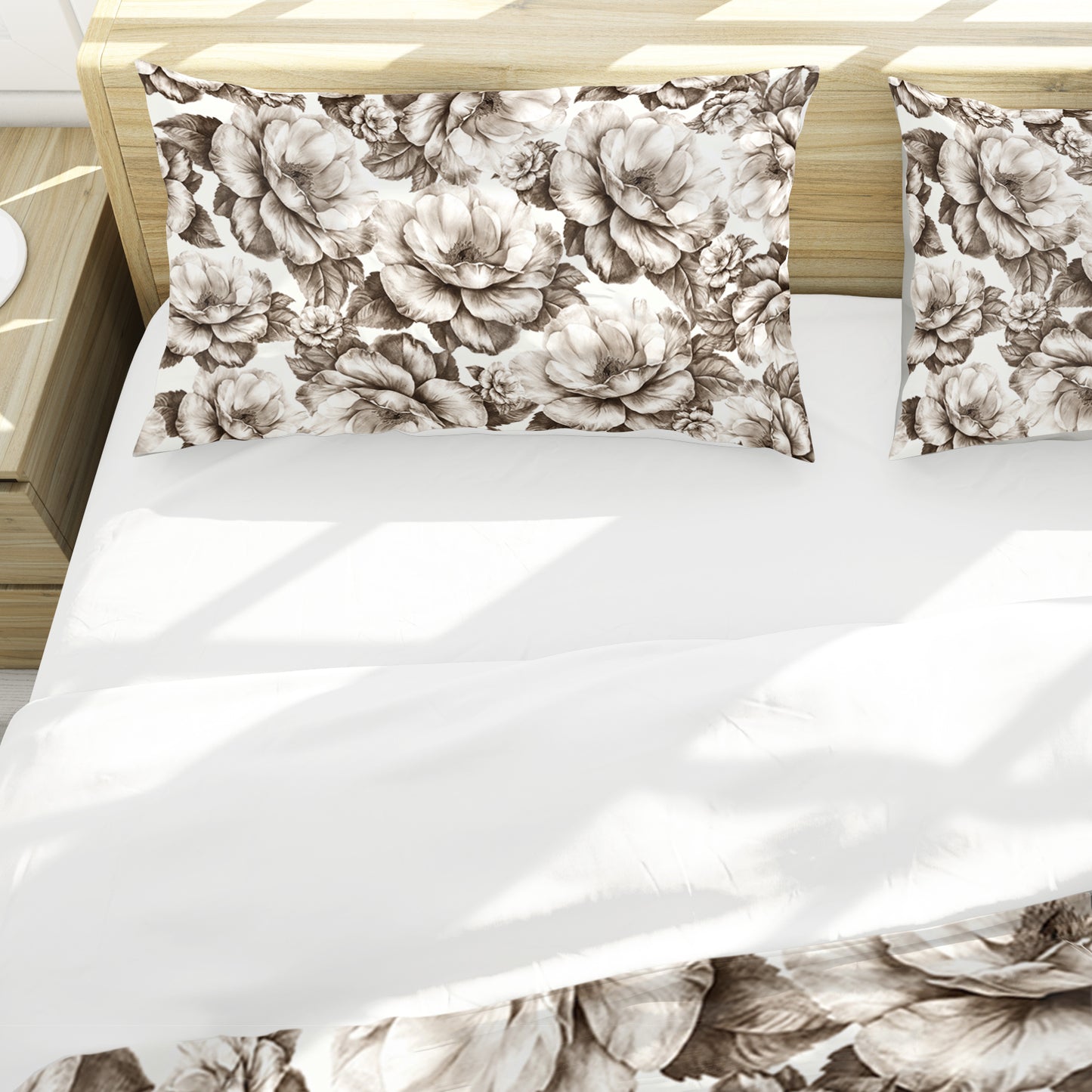 Beige Bloom Duvet Cover Set by Mark van Vuuren