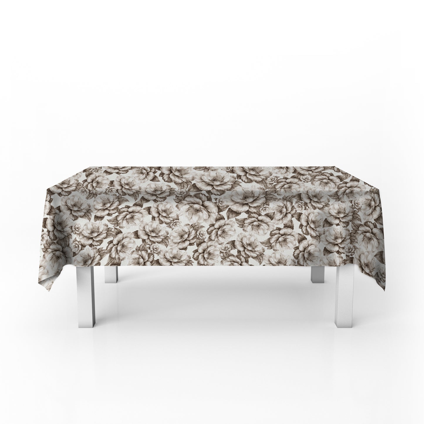 Beige Bloom Rectangle Tablecloth By Mark Van Vuuren