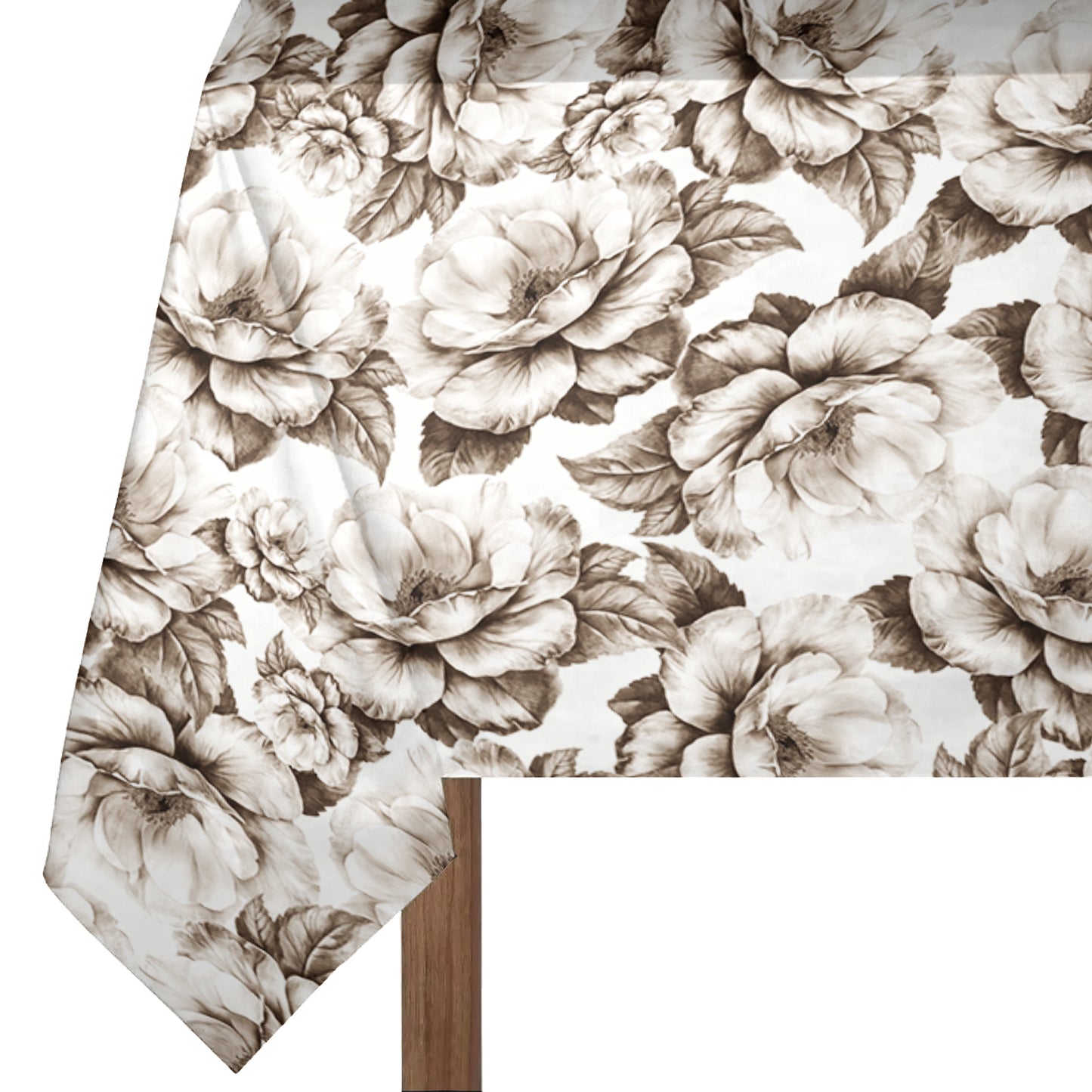 Beige Bloom Rectangle Tablecloth By Mark Van Vuuren