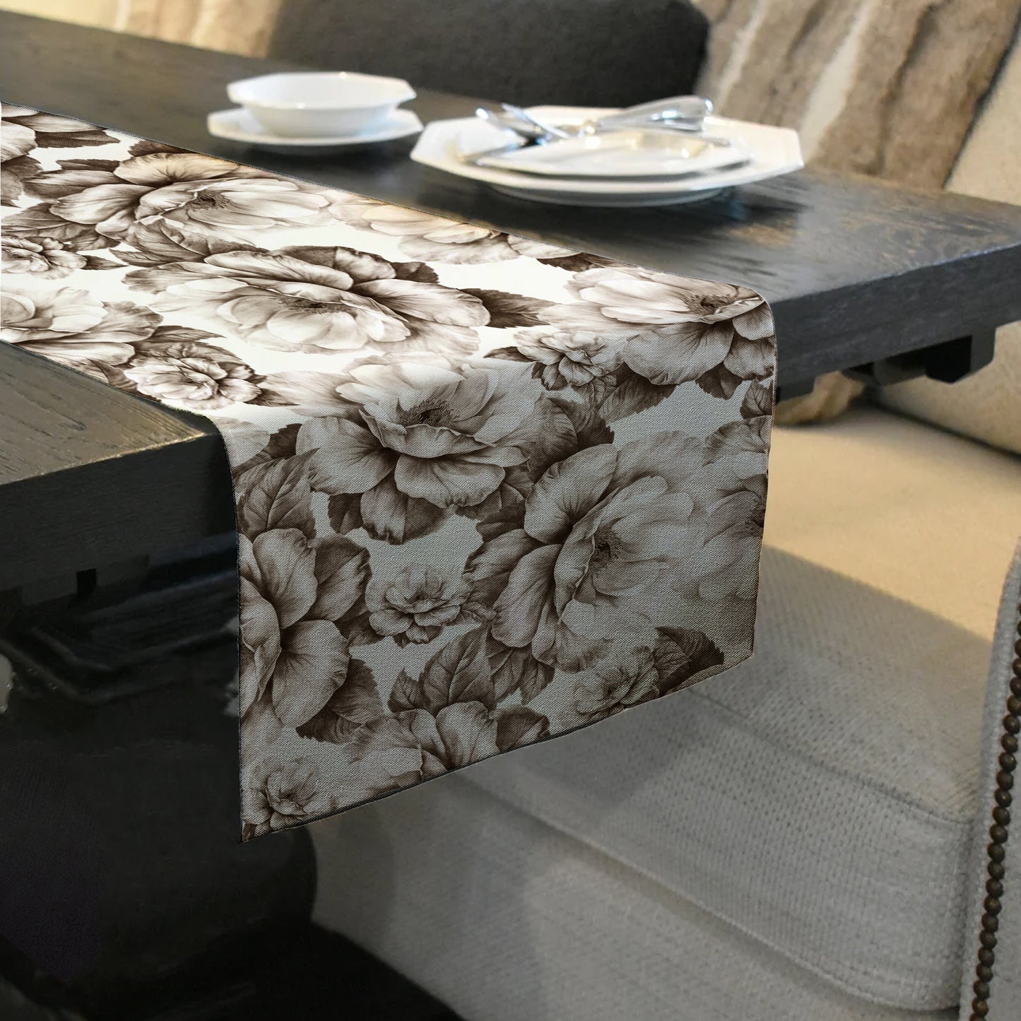 Beige Bloom Table Runner by Mark van Vuuren