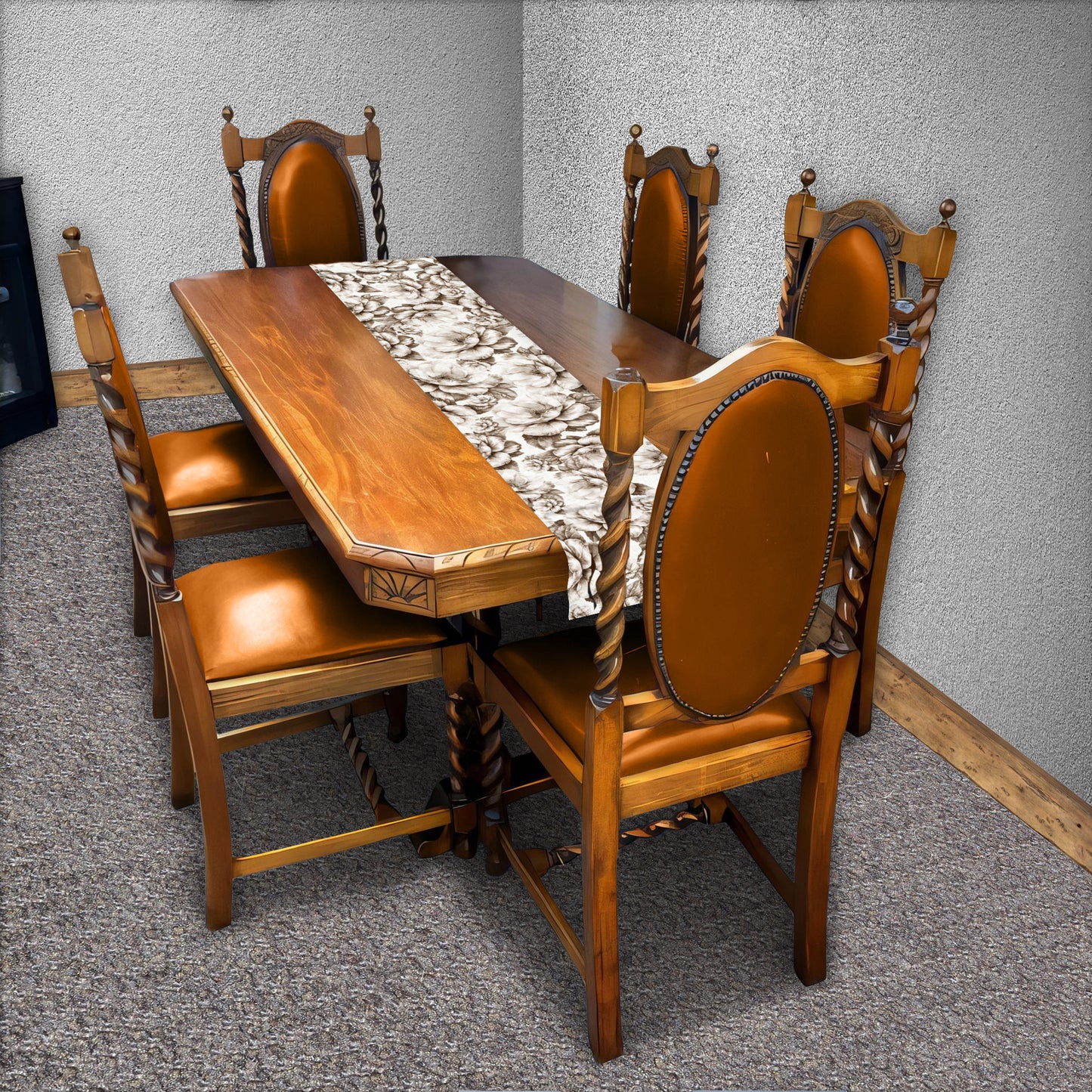 Beige Bloom Table Runner by Mark van Vuuren