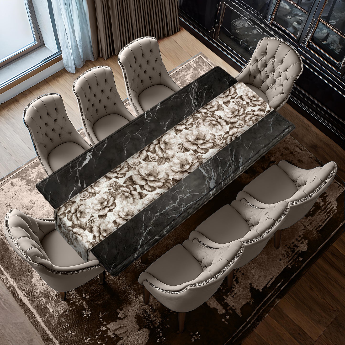 Beige Bloom Table Runner by Mark van Vuuren