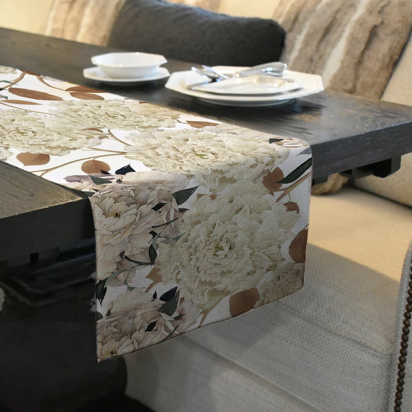 Beige Blossoms Table Runner By Mark van Vuuren