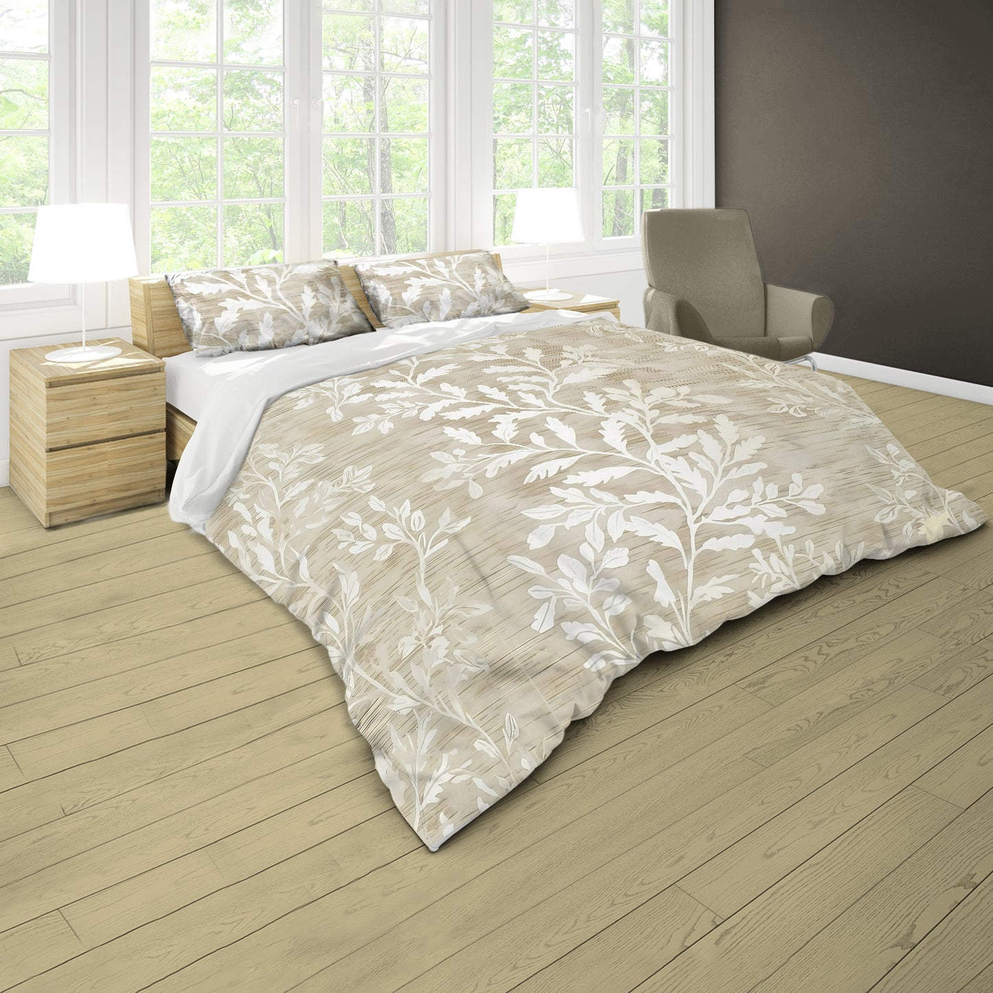 Beige Branches Duvet Cover Set