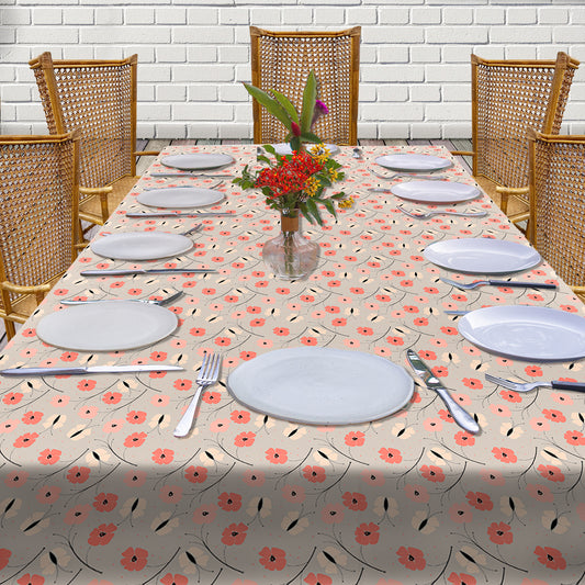 Beige Butterfly Garden 3m Rectangle Tablecloth