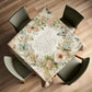 Beige Flowera and Butterflies Square Tablecloth