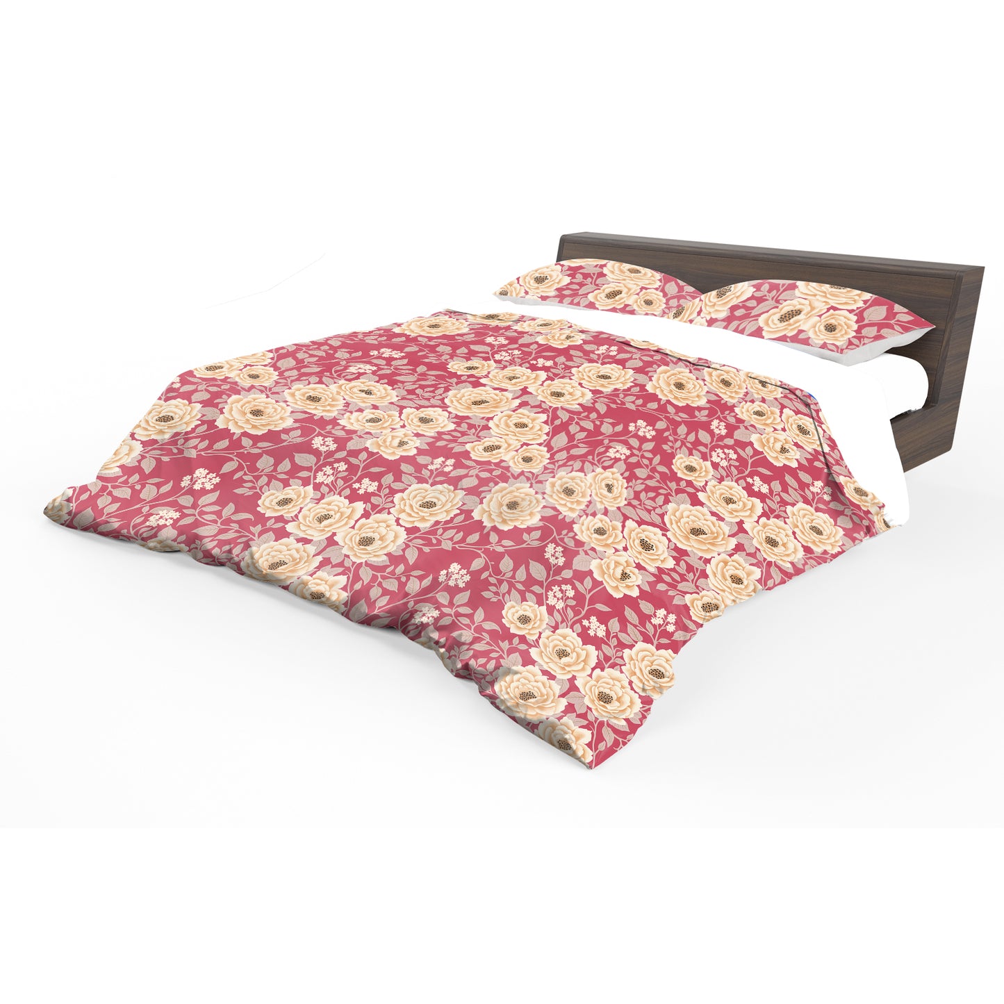 Beige & Pink Peony Duvet Cover Set