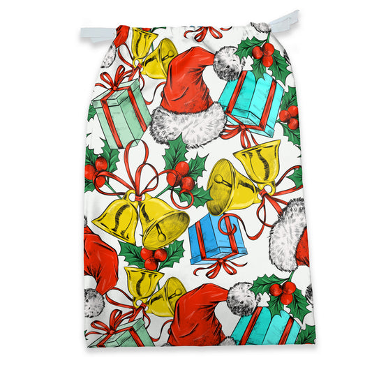 Bells and Hats Christmas Gift Sack