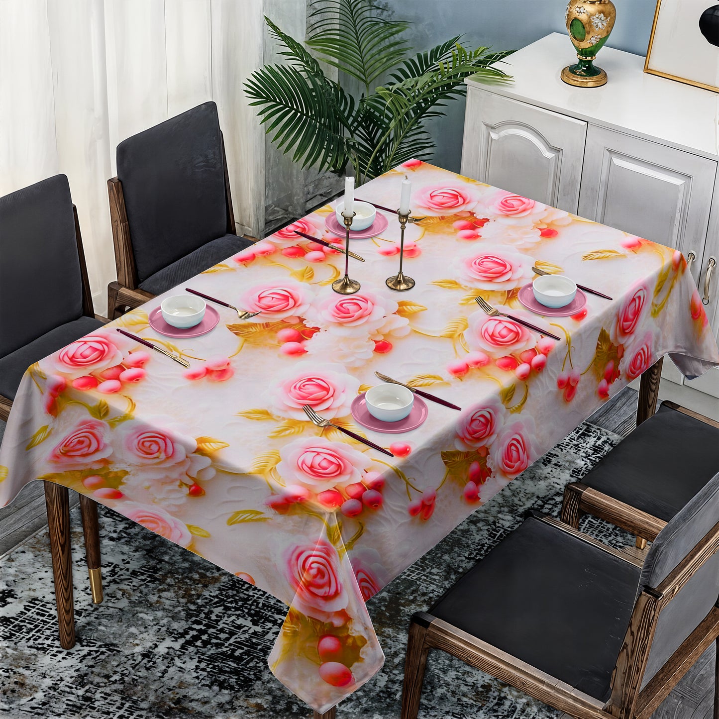Berries In Bloom Rectangle Tablecloth