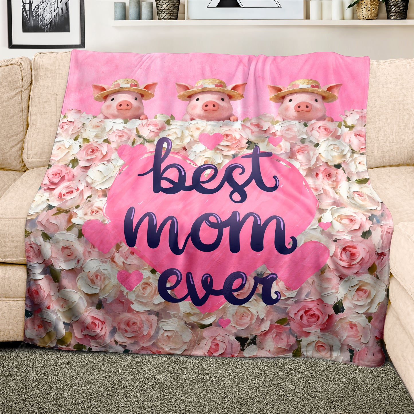 Best Mom Ever Light Weight Fleece Blanket
