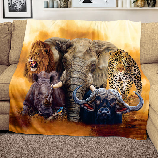 Big Five Light Weight Fleece Blanket by Delene Lambert