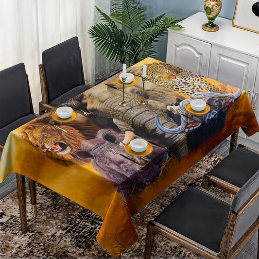 Big Five Rectangle Tablecloth by Delene Lambert
