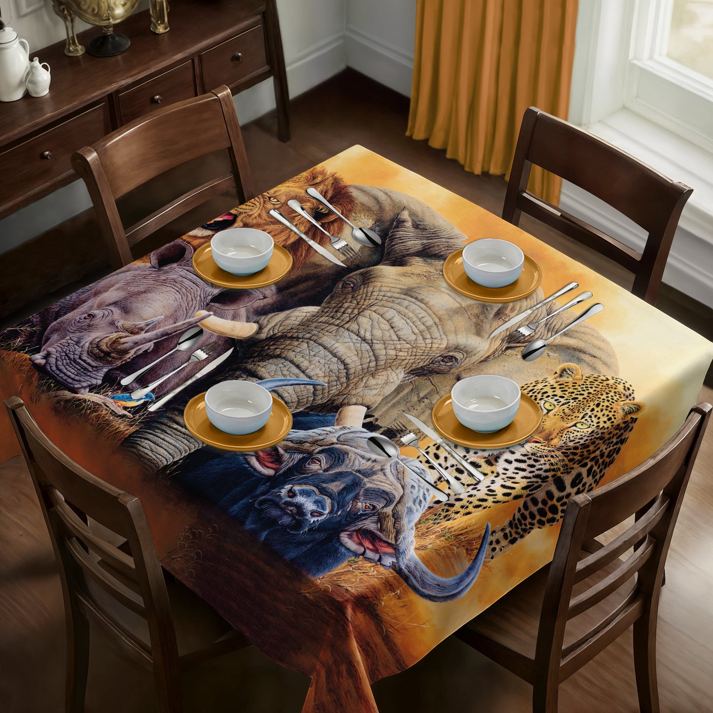 Big Five Square Tablecloth by Delene Lambert