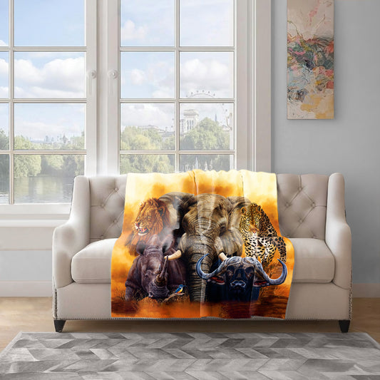 Big Five Light Weight Fleece Blanket by Delene Lambert