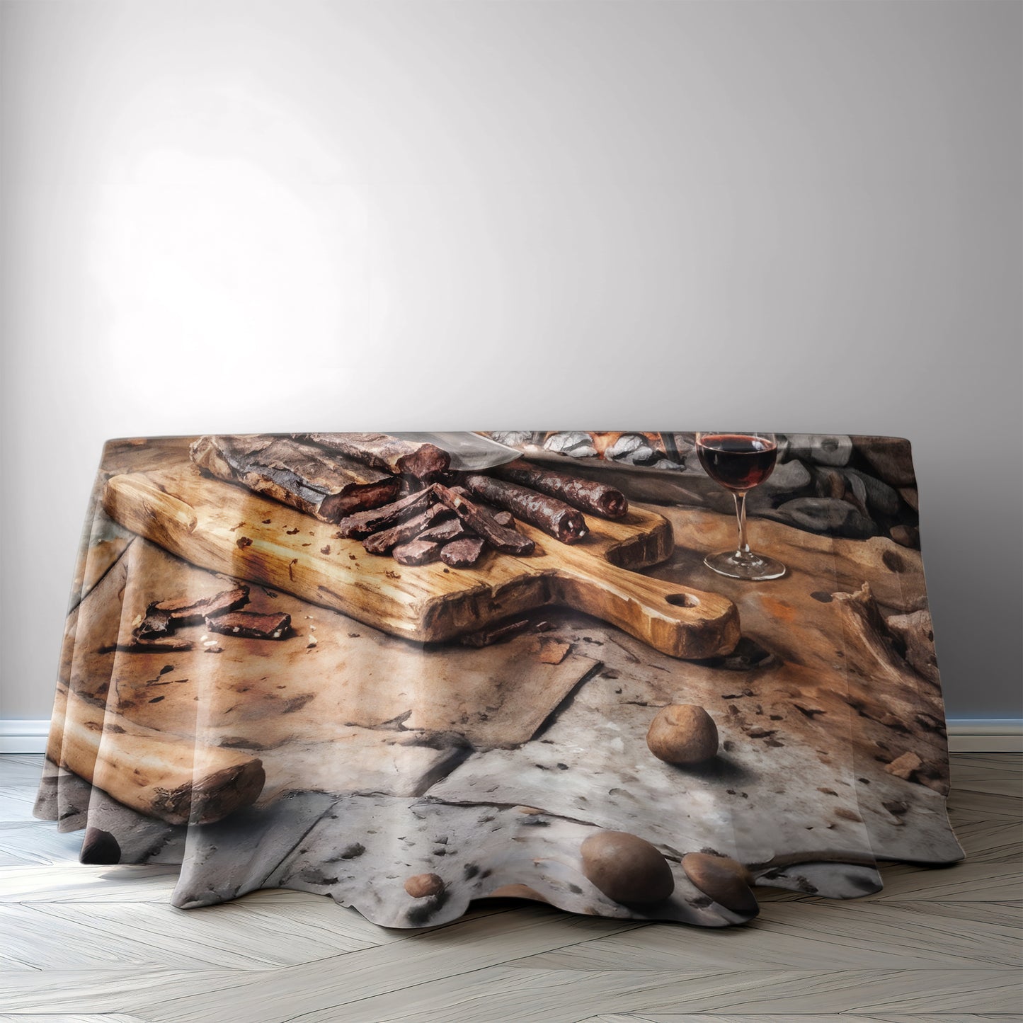 Biltong Potjie Kos 2,3m Round Tablecloth