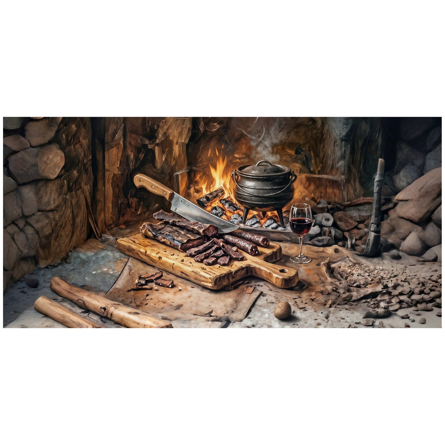 Biltong Potjie Kos 3m Rectangle Tablecloth