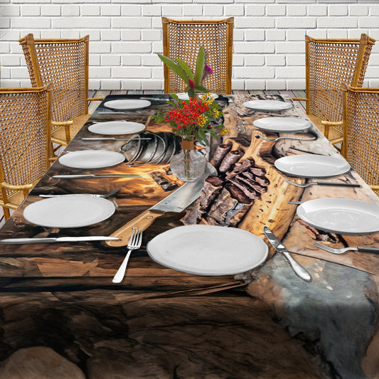 Biltong Potjie Kos 3m Rectangle Tablecloth
