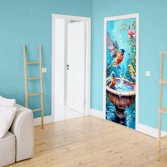 Birdbath Door Decoupage