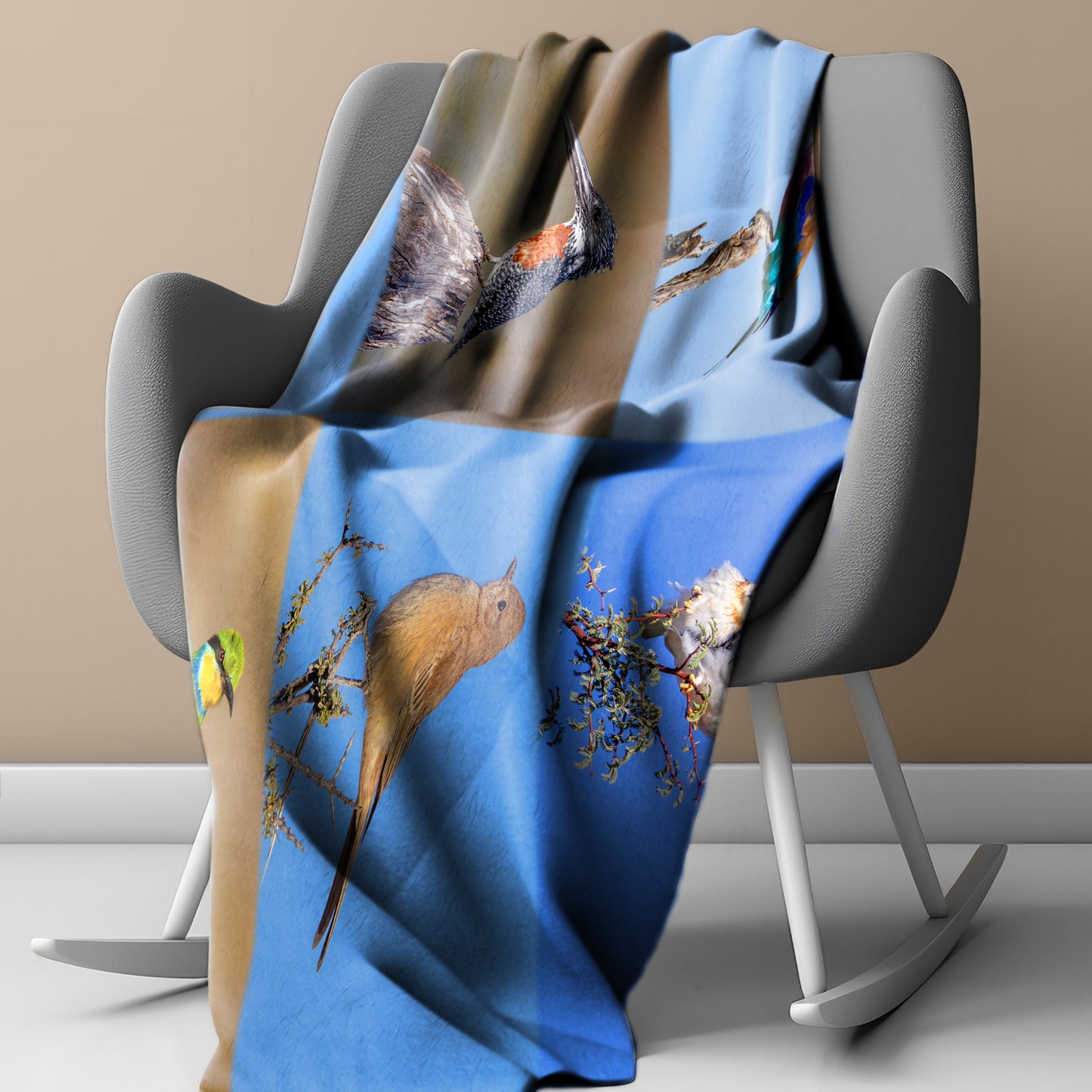 Birds Light Weight Fleece Blanket by Annette Heymans