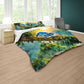 Birds Nestled in Blue Duvet Cover Set