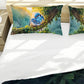 Birds Nestled in Blue Duvet Cover Set