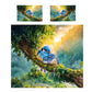Birds Nestled in Blue Duvet Cover Set