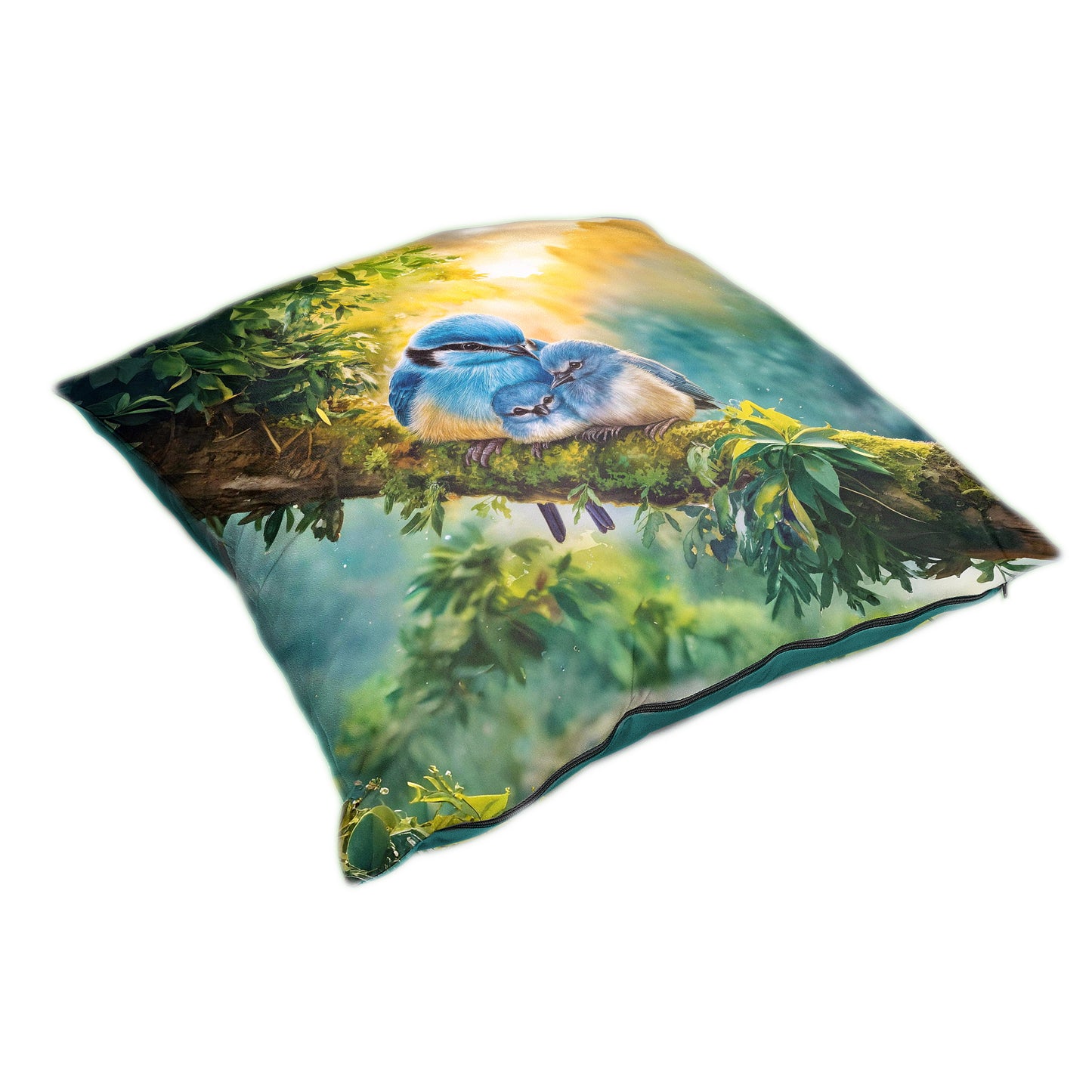 Birds Nestled in Blue Luxury Scatter
